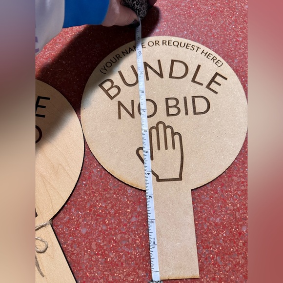 Customized Handmade Wood “Bundle No Bid” signs approx 9-11” tall - Picture 9 of 13